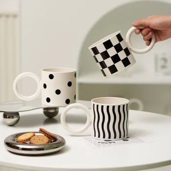 Pictate manual Cana Ceramica cu Maner Mare de Ceai Ceașcă de Cafea pentru Birou Acasă de Portelan Cana de Apa masina de spalat Vase în condiții de Siguranță Acasă Drinkware 0