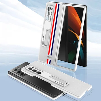 Piele neteda Ori Magnetice Suport stativ Caz Pentru Samsung Galaxy Z Fold 2 5G de Telefon pentru a Acoperi Noi Ultra-subțire, rezistent la Șocuri Montate Fundas 3