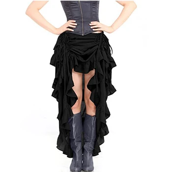 Plus Dimensiune Domnișoară Steampunk Corsetul Etaj Lungime Fusta Costum Gotic Epocă Hippy Pirat Strat Cordon Tinuta