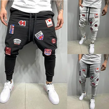 Primăvara Și Toamna Stil Nou Fierbinte de Vânzare de Moda pentru Bărbați Hip-Hop High Street Brodate Pantaloni Sport de Formare de Fitness Pantaloni