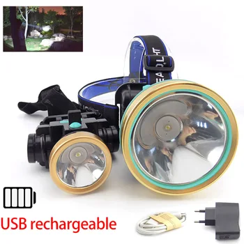 puternic T6 Led Far Lampă de Cap Torțe USB Reîncărcabilă Lumina farurilor de Pescuit frontal built-in baterie linterna Lanterna