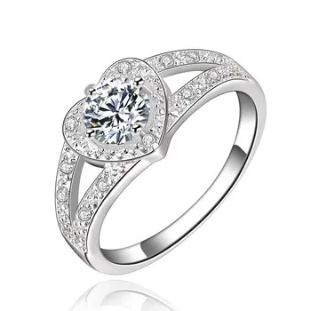 R338 marimea 6-9 nou drăguț fierbinte de vânzare inel argint moda bijuterii farmec femeie de nunta piatra doamnă de înaltă calitate de cristal CZ Inel de culoare