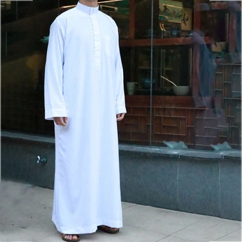 Ramadan Rochie Musulman Abayas Dubai Casual Caftan Halat Islamic Costum cu Maneca Lunga Stand Guler Echipa Cadou pentru Barbati