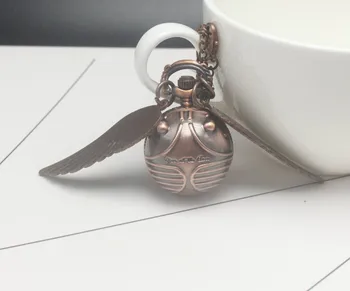 Retro Turnător Mingea în Formă Potter Cuarț Ceas de Buzunar Moda Pulover Aripi de Înger Colier Lanț Cadouri pentru copii Anime s ma uit 3