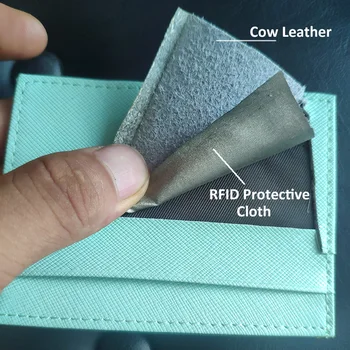 RFID Piele de Vaca Dulce Moda Bomboane de Culoare Titularul Cardului de Afaceri pentru Femei Safiano Model Cruce de Preluare a Pachetului de Autobuz, carte de identitate Caz 5
