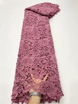 Roz Prafuit Cablul De Dantela Nigerian Africane Mare De Flori Asoebi Material Pentru Rochia De Mireasa De Cusut Materiale