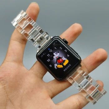 Rășină Trupa pentru Apple Watch Series 8/Ultra 7 6 5 4 3 SE Clar Incuietoare Pliere Trupa Ceas pentru iWatch 38 40 41MM 42 44 45 49MM Curea
