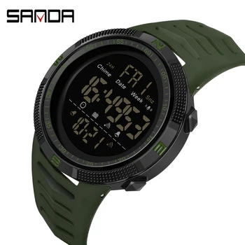 SANDA Moda Simplu ceas Sport Barbati Ceasuri Militare Ceas cu Alarmă cu LED-uri Impermeabil Ceas Digital Relogio Masculino 0
