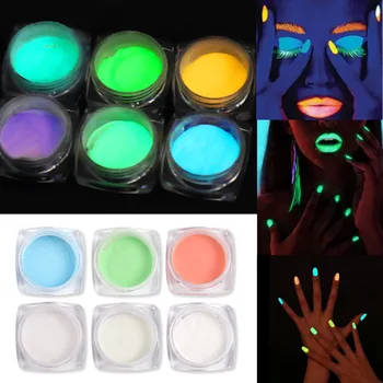 Sclipici Unghii Set Neon Fosfor Praf De Praf Luminos Pigment Fluorescent Noctilucent Pudra Glow În Întuneric Unghii Accesorii