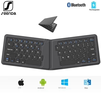 SeenDa Pliabil Bluetooth Tastatură Ultra-Subțire Portabil Wireless Tastatura Reincarcabila pentru iPad, iPhone, Tableta, Smartphone, Laptop