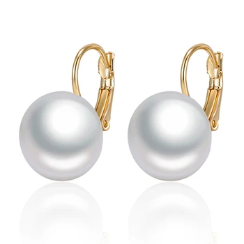 Simplu Alb Rosu Perla Cercei de Aur de Culoare de Argint Picătură Cercei cu Perle Clasice Cercei Mici pentru Femei Bijuterii Farmec Cadouri