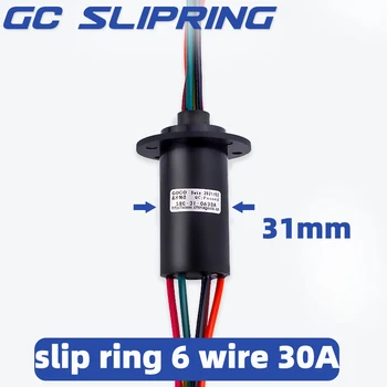 Slip-ring 6 inel de curent 30A awg12 exterior diametru 31mm