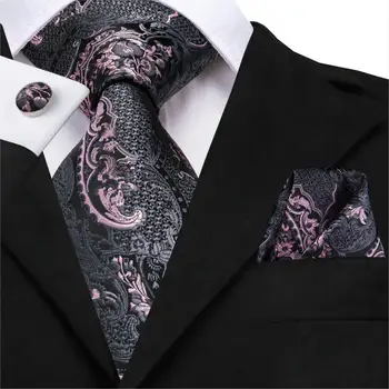 SN-3209 Legături Negru Pentru Barbati de Buzunar pătrat Butoni Cravata de Matase Seturi de 8.5 cm Curenți Cravate Formale Cravată pentru Bărbați Petrecerea de Nunta