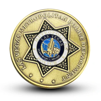Statele Unite Ale Americii, Las Vegas Metropolitan Departamentul De Poliție De Suveniruri Bronz Placat Cu Moneda Saint Michael Model Moneda