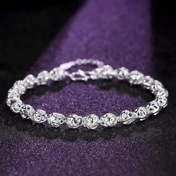 Trendy Romantic Placat Cu Argint Cristal Zircon Brățară De Lanț De Femei Farmec Superb Bratari Cadou Bijuterii De Nunta