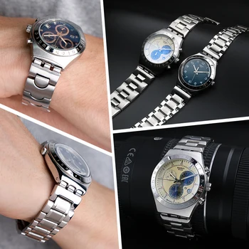 Trupa ceas Pentru Swatch YCS YAS YGS IRONIE Curea Argint Solid din Otel Inoxidabil Curea Barbati /Femei Brățară de Metal 17mm 19mm 2