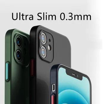 Ultra Slim 0.3 mm Înapoi Caz Acoperire Mat Moale Transparent Pentru iPhone 11 /11 Pro/ 12/12 Pro/12 Pro Mini Max