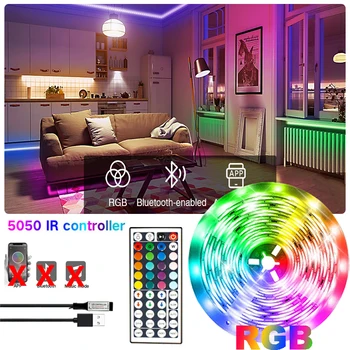 USB Lumini Benzi RGB Culoare Schimbare Infraroșu Control de la Distanță cu 44 de Taste 5050 Lumini de Neon TV Modul de Fundal pentru Decorarea Camerei