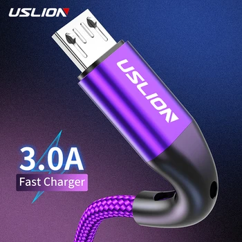 USLION 3m 3A Cablu Micro USB Pentru Xiaomi Redmi HTC USB de Încărcare Rapidă de Încărcare Telefon Cablu Pentru Samsung Android Încărcător de Telefon