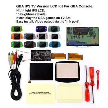 V2 IPS LCD TV Versiunea pentru GBA Iluminare din spate LCD-10 Nivele de Luminozitate Pentru GBA TV Versiunea Pentru Consola GBA Și pre-tăiate Shell caz