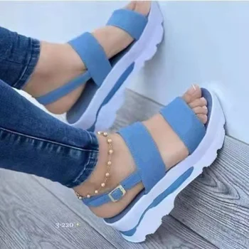Vara Femeile Aur Sandale Tocuri Platforma Cruce Curea Glezna Peep Toe Petrecere pe Plaja Doamnelor Pantofi de Zapatos Sandale pantofi pentru femei