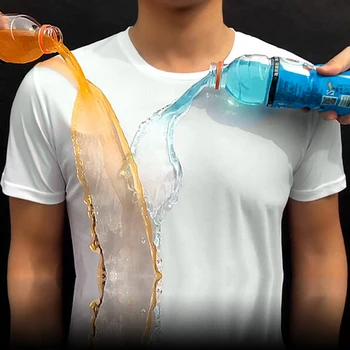 Vara Impermeabil Bărbați Tricou Creative Hidrofobe Stainproof Respirabil Antivegetative Quick Dry Top Slim Tricou Maneca Scurta Barbati