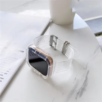 Vara Noi 2 intr-unul Transparent sport curea de ceas pentru Apple iWatch SE 6 5 4 3 2 1 curea de ceas 38mm 40mm 42mm 44mm caz S6 S5 S4 2