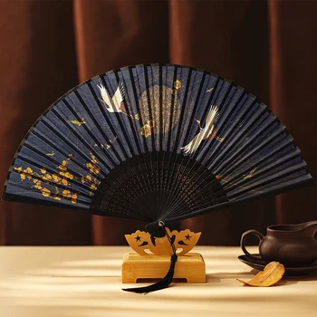 Ventilator Rabatabil Ventilatorul Chineză Stil de Dans de Dans în stil Japonez Mici Retro Pliere Costum Clasic Ciucure Pânză