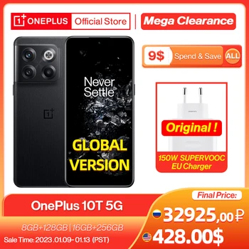 Versiune globală OnePlus 10T 10 T 5G Smartphone 8GB, 128GB Snapdragon 8+ Gen 1 150W SUPERVOOC 4800mAh 256GB 16GB Movil telefon Mobil
