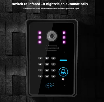 Video de telefon de intrare interfon pentru acasă ușa apartamentului telefon soneria parola camera de la distanță fără Fir Sistem de Control Acces RFID 2
