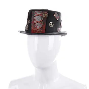Vintage Goth Steampunk Pălărie de Top cu Șir de Viteze Cosplay Costum, Pălărie, pentru Barbati Femei Industriale Vârstă Renascentist Elegant Costum