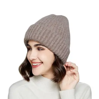 VISROVER 2022 Pălărie de Iarnă Pentru Femei Stripe Beanie Păr de Iepure Skully Brand de Lux Moale Cald Chelioși Doamna Cașmir Capac en-Gros