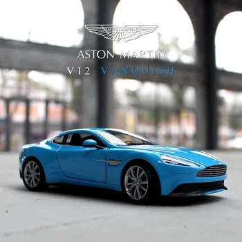 WELLY 1:24 Aston Martin VANQUISH Aliaj Masina de Curse Model de turnat sub presiune, Metal Jucărie Mașină Sport Modelul de Simulare de Colectare pentru Copii Cadouri