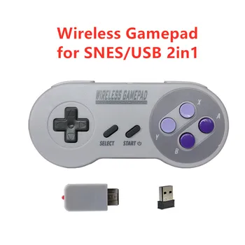 Wireless Gamepad-uri 2.4 GHZ Joypad Joystick Controller de Joc pentru SNES Super Nintendo MINI Consola USB de la Distanță Accesorii 2 IN 1