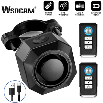 WSDCAM USB Reîncărcabilă Bicicleta de Alarmă Anti-Furt Alarme de Securitate de Alarmă fără Fir Control de la Distanță de Motociclete Biciclete Clopot de Avertizare