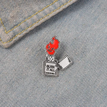 XEDZ Creative Bricheta de Metal Email Pin Ardere cu Flacără de Personalitate de Moda Broșă Haine, Bijuterii Cadouri Pentru Bărbați