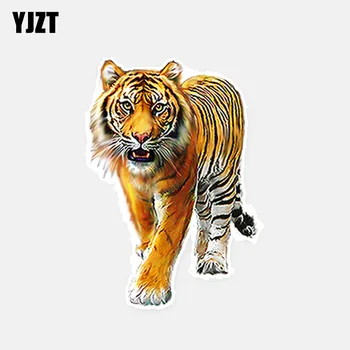 YJZT 10.2 CM*15 CM Personalizate Animal Tigru PVC Geam de Mașină Autocolant Decal Grafice 5-0518