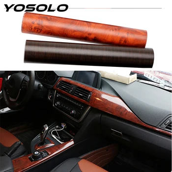 YOSOLO PVC 3D Interior Auto Stickere Auto Folie de Protecție Autocolante Lemn de Cereale Texturate Car Styling Decor 30*100cm