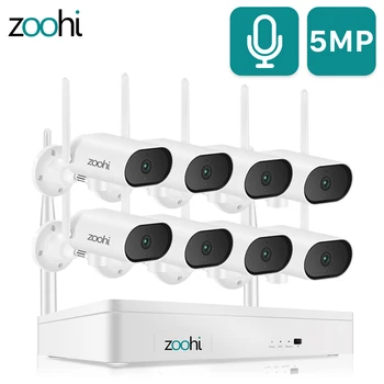 Zoohi 1920P de Supraveghere Video Kit de Camera de Securitate de Sistem, Wifi, Camera 5MP Sunet Record Viziune de Noapte Sistem de Supraveghere de Exterior 0