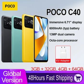În Stoc POCO C40 Versiune Globală de Smartphone-32GB / 64GB baterie de 6000mAh 6.71